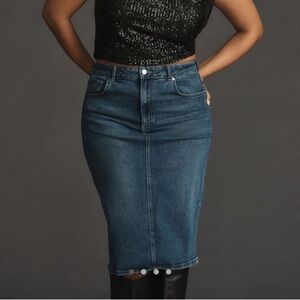NWT Anthropologie-Pilcro Denim Pencil Skirt in color Grey Cast